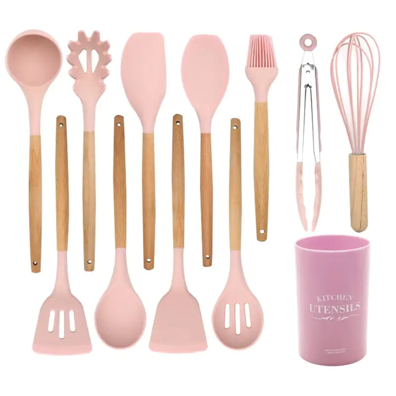Chic Baking Silicone Spatula with Wooden Grip