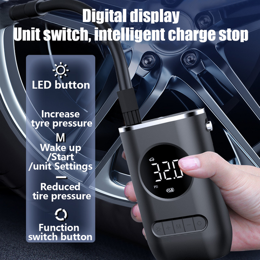 Cordless Electric Tyre Inflator – USB Rechargeable Portable Air Pump for Car & Bike