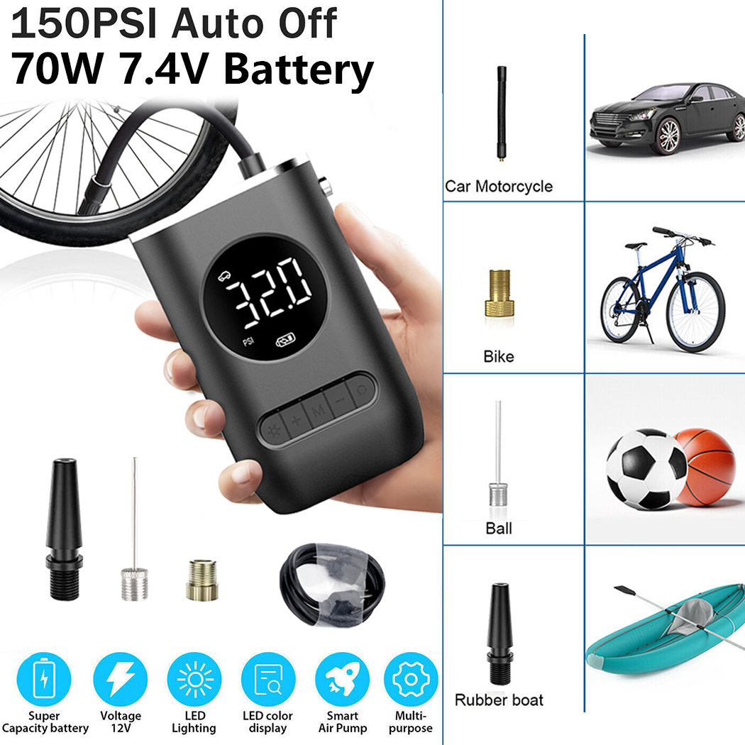 Cordless Electric Tyre Inflator – USB Rechargeable Portable Air Pump for Car & Bike
