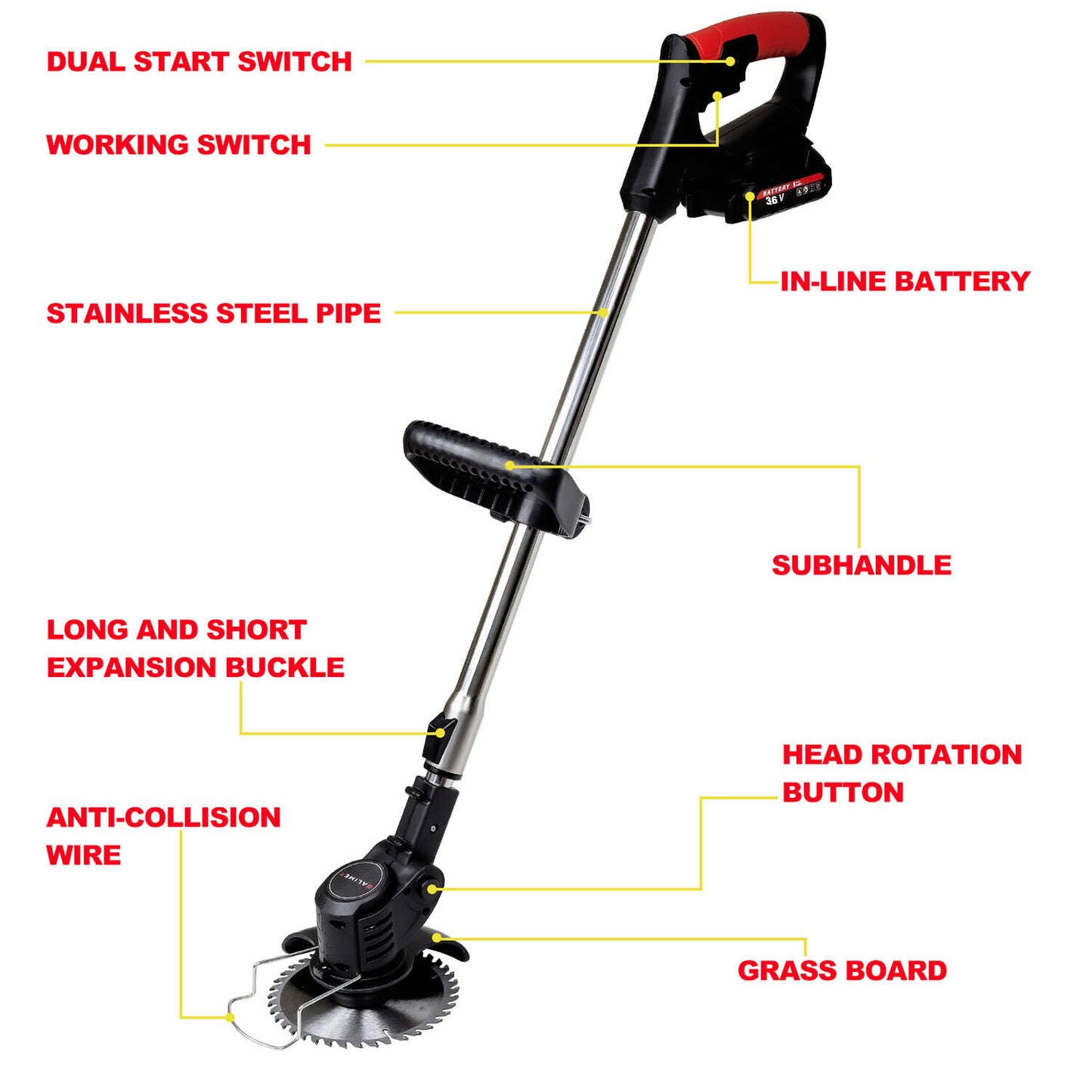 Cordless Electric Grass Trimmer & Brush Cutter – Lightweight Lawn Whipper Snipper