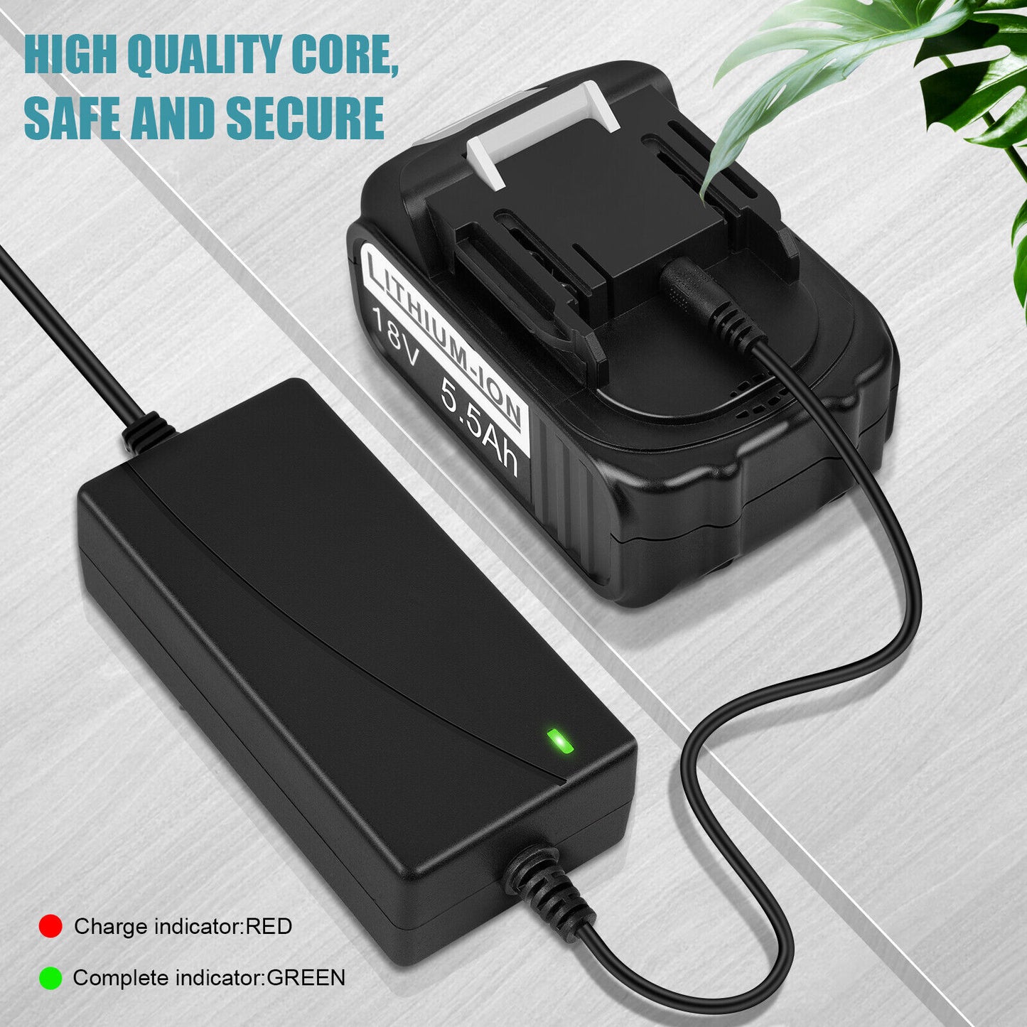 Cordless 6” Electric Chainsaw – Rechargeable Wood Cutter Compatible with 2 x Batteries