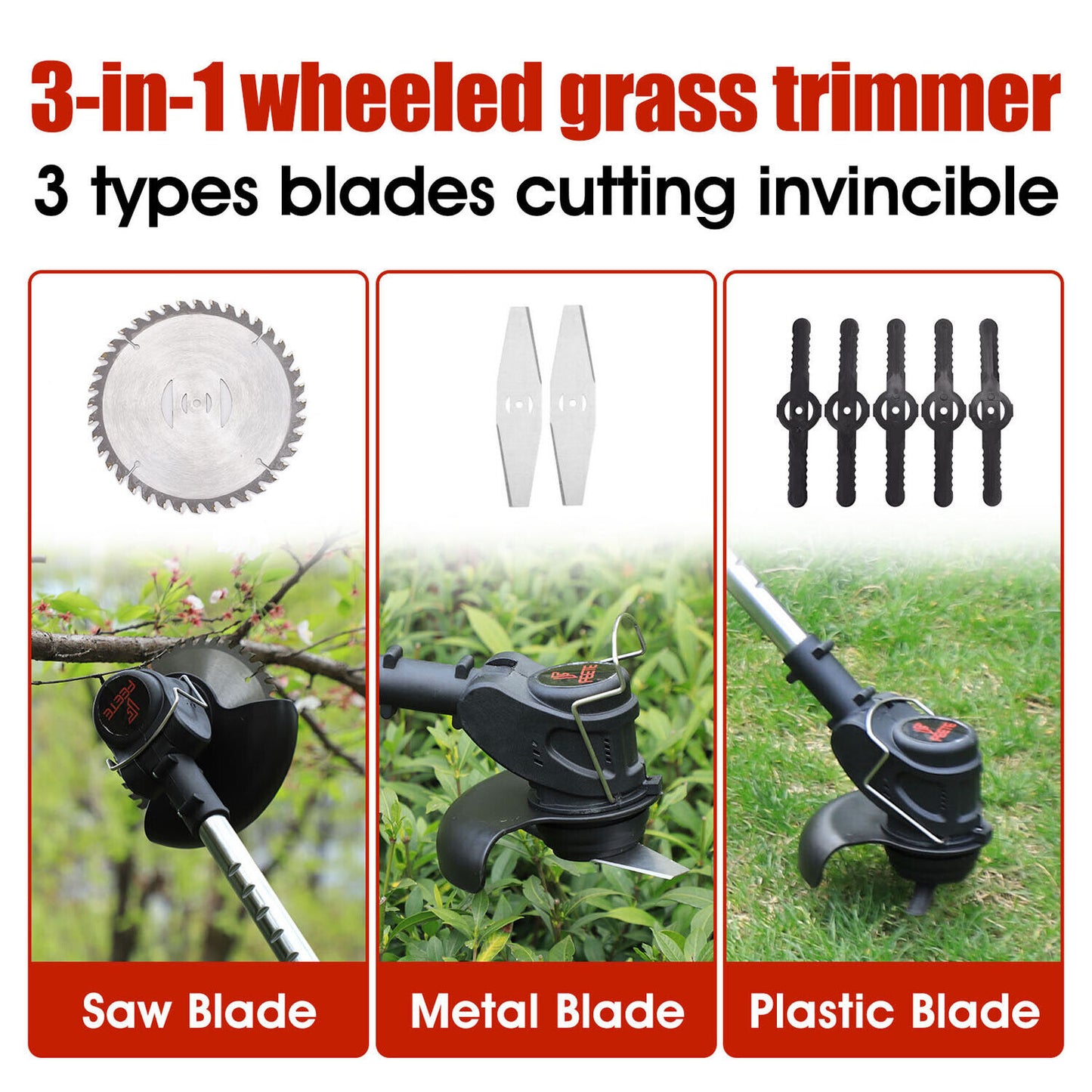 Cordless Electric Grass Trimmer & Brush Cutter – Lightweight Lawn Whipper Snipper