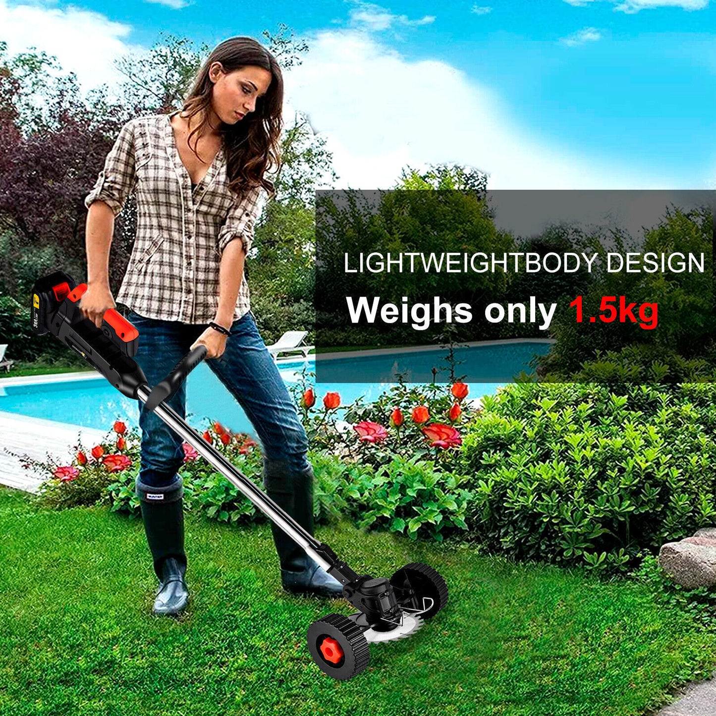 Cordless Electric Grass Trimmer & Brush Cutter – Lightweight Lawn Whipper Snipper