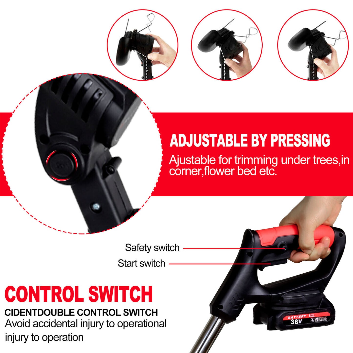 Cordless Electric Grass Trimmer & Brush Cutter – Lightweight Lawn Whipper Snipper